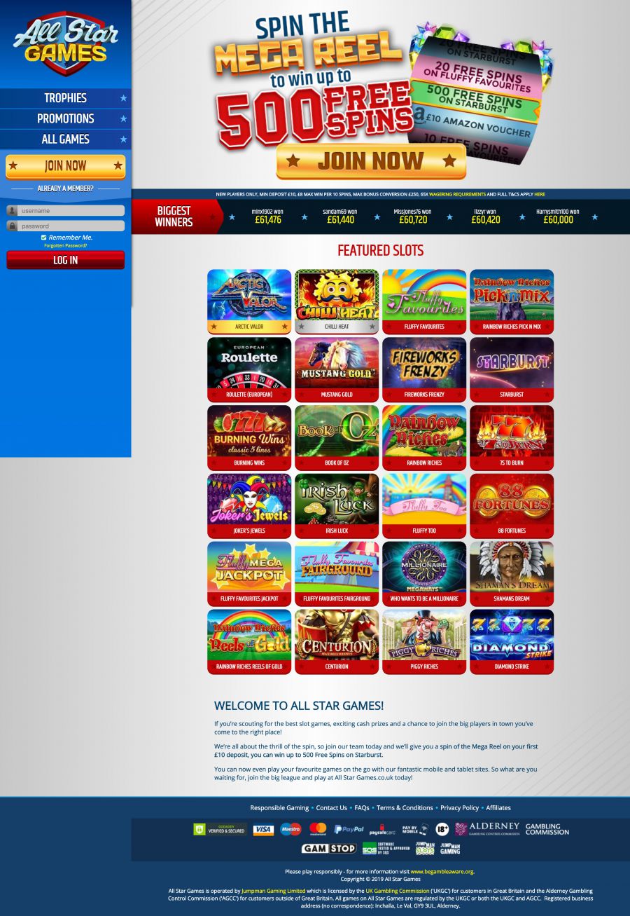All Star Games Casino  screenshot