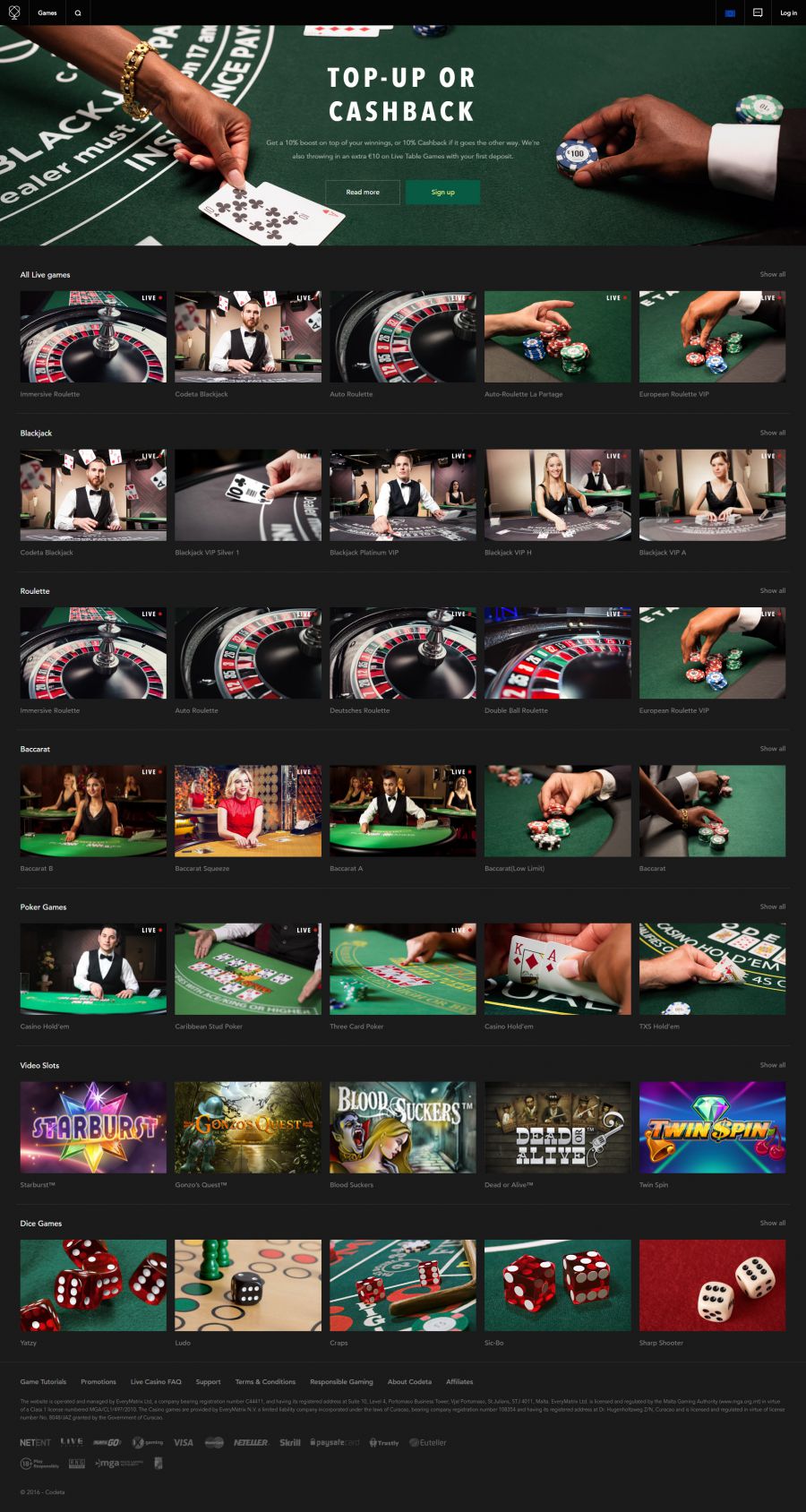 Codeta Casino  screenshot