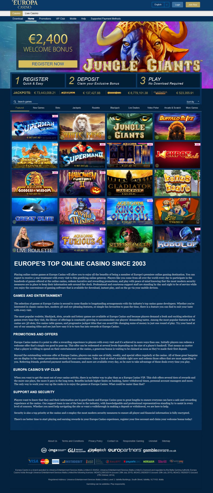 Europa Casino  screenshot