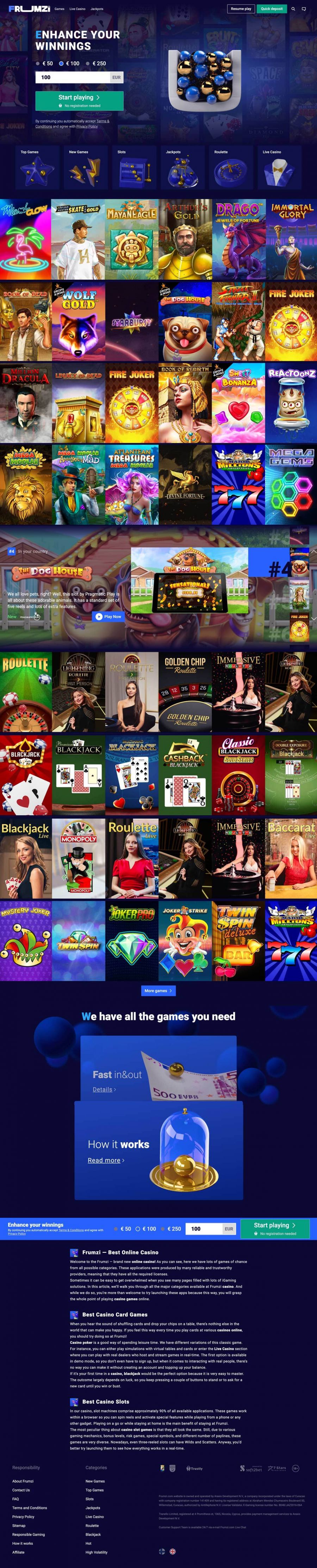 Frumzi Casino  screenshot