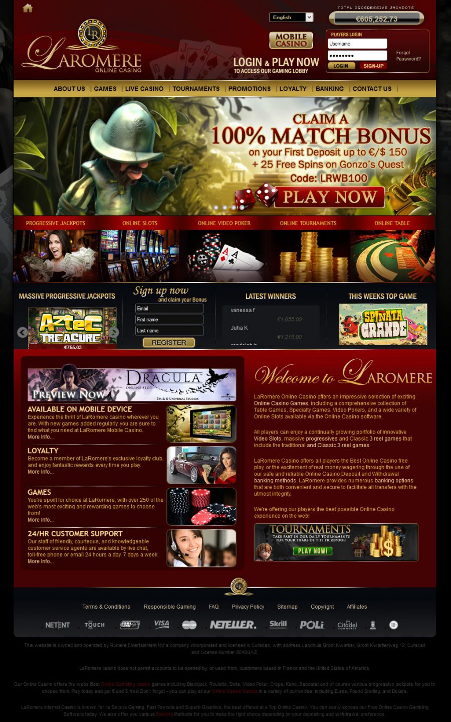 LaRomere Casino  screenshot