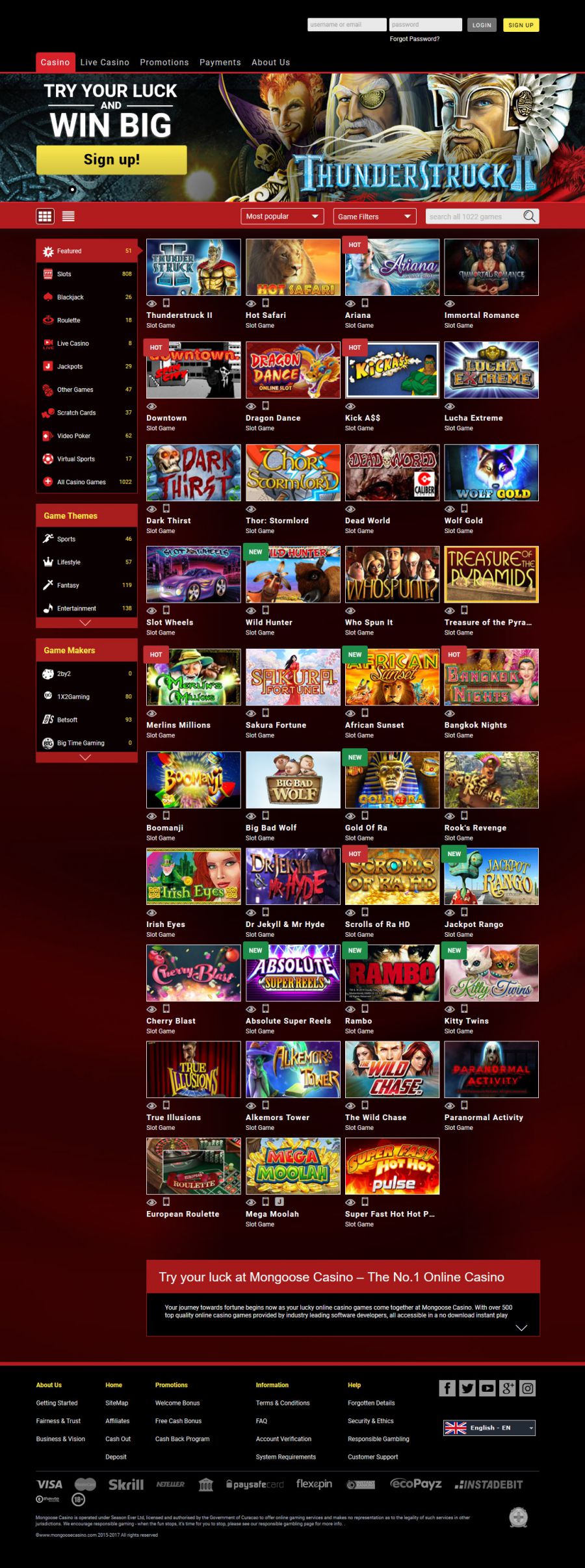 Mongoose Casino  screenshot