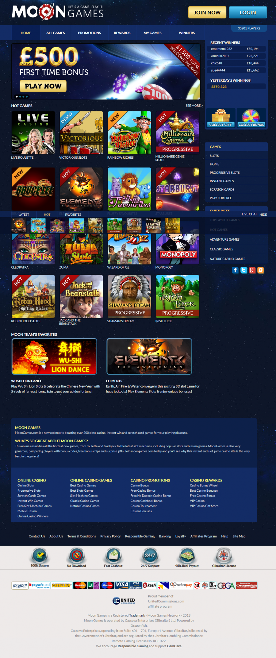Moon Games Casino  screenshot