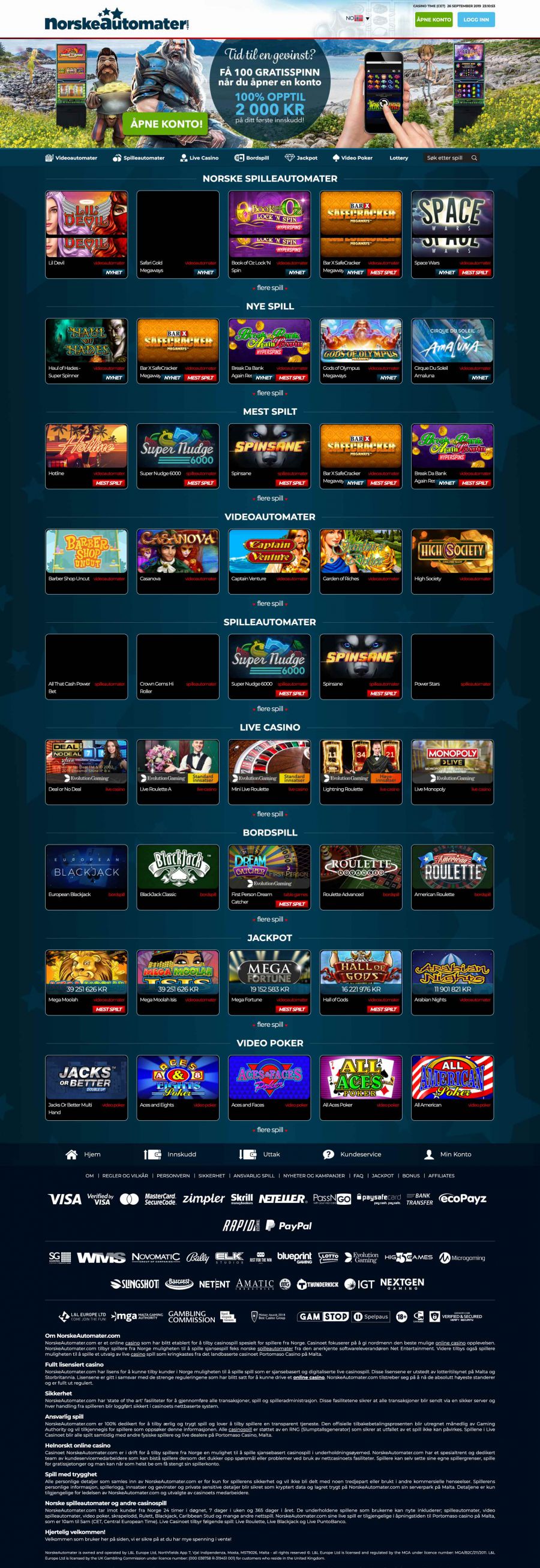 NorskeAutomater Casino  screenshot
