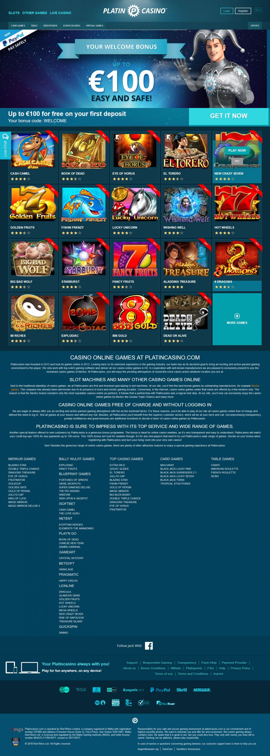 Platin Casino  screenshot