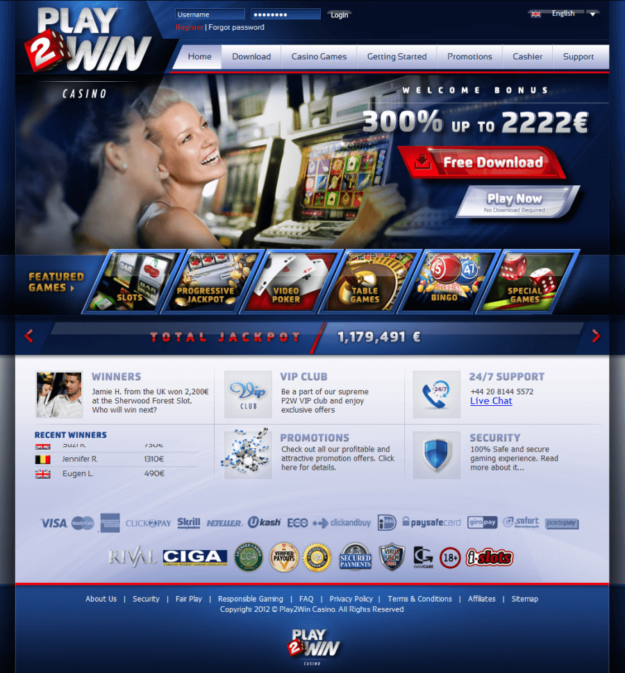 Play2win Casino  screenshot
