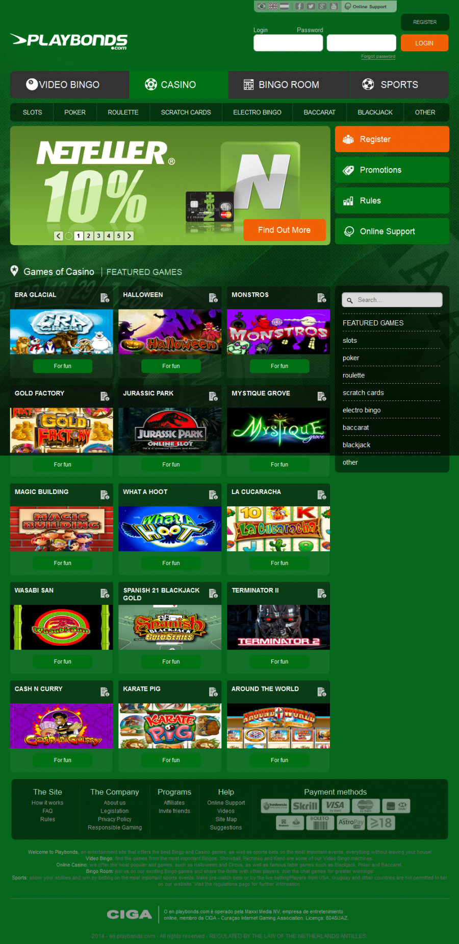 Playbonds Casino  screenshot
