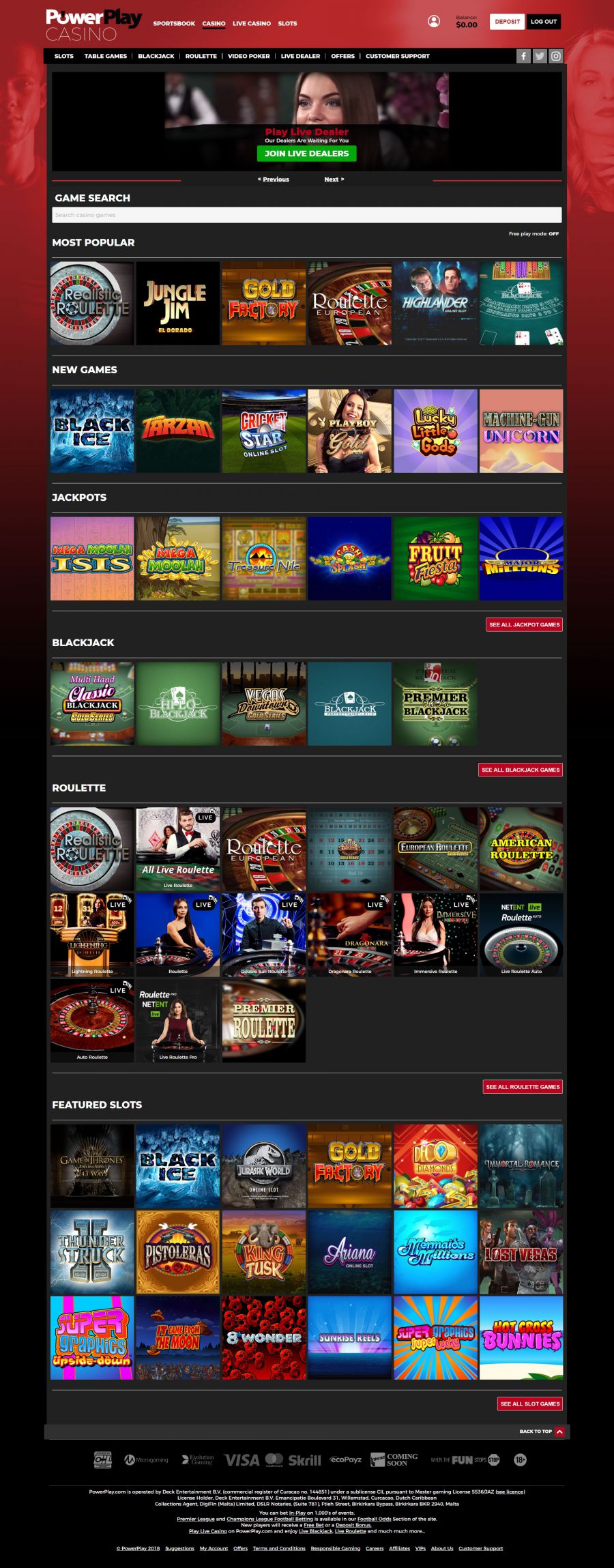 PowerPlay Casino  screenshot