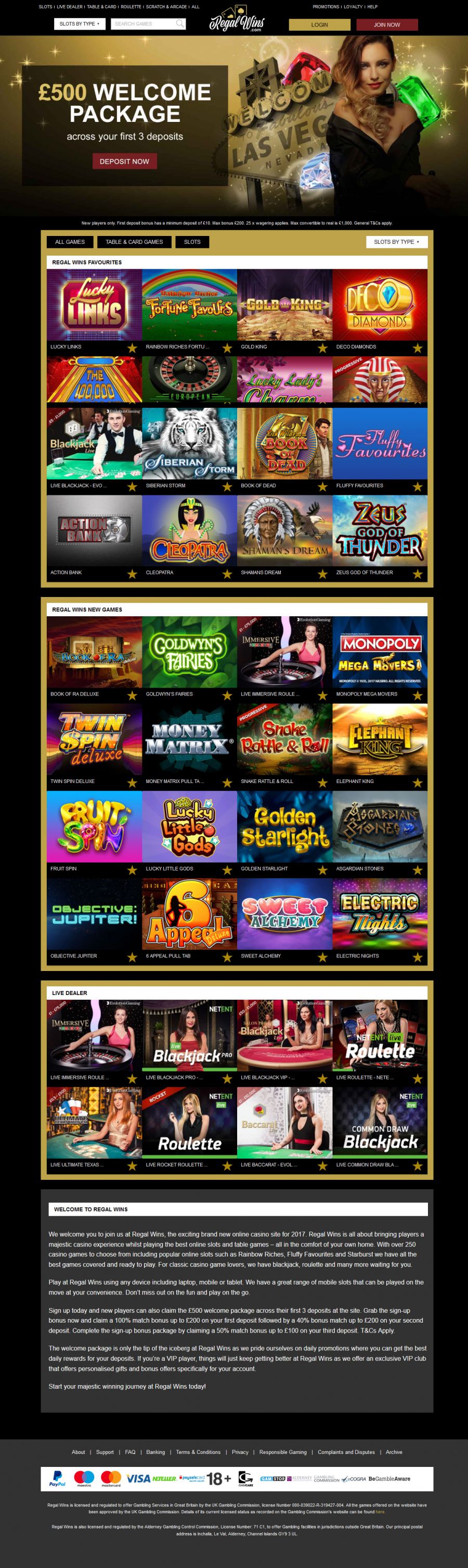 Regal Wins Casino  screenshot
