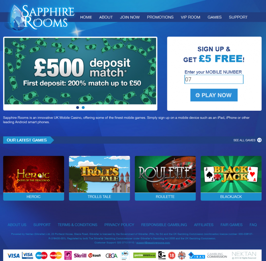 Sapphire Rooms Casino  screenshot