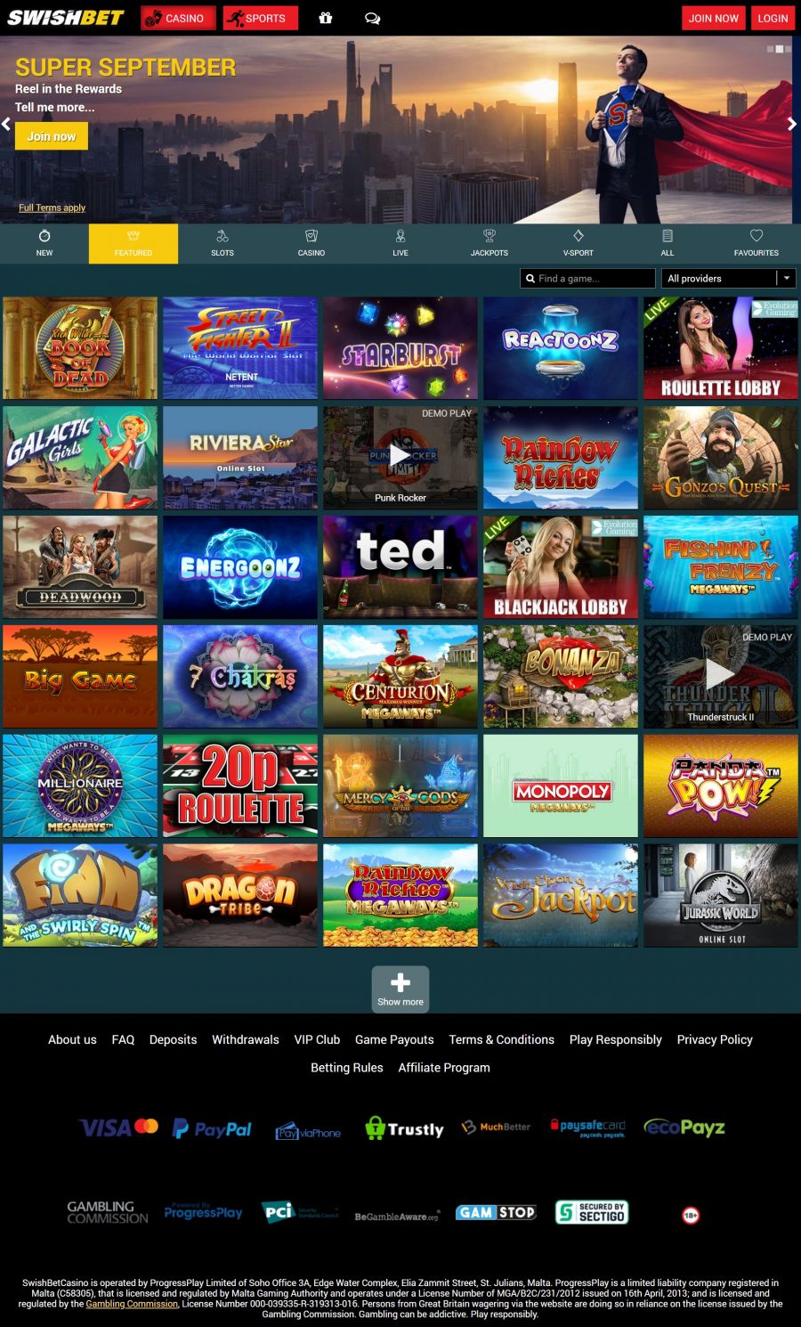 SwishBet Casino  screenshot