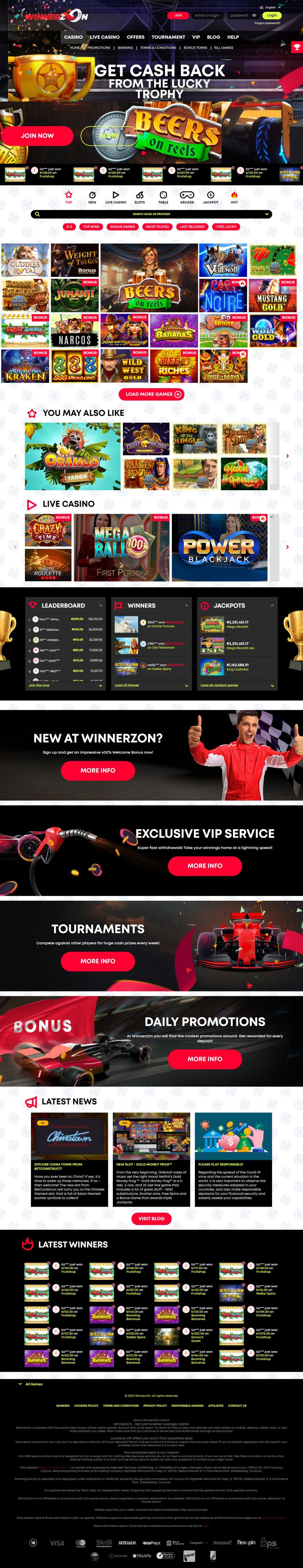 Winnerzon Casino  screenshot