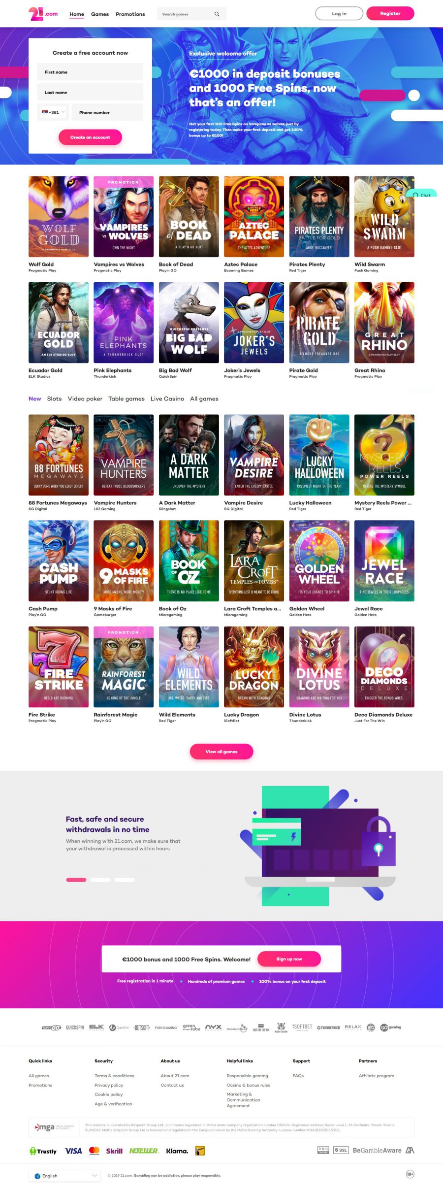 21.com Casino  screenshot