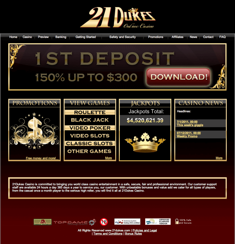 21Dukes Casino  screenshot