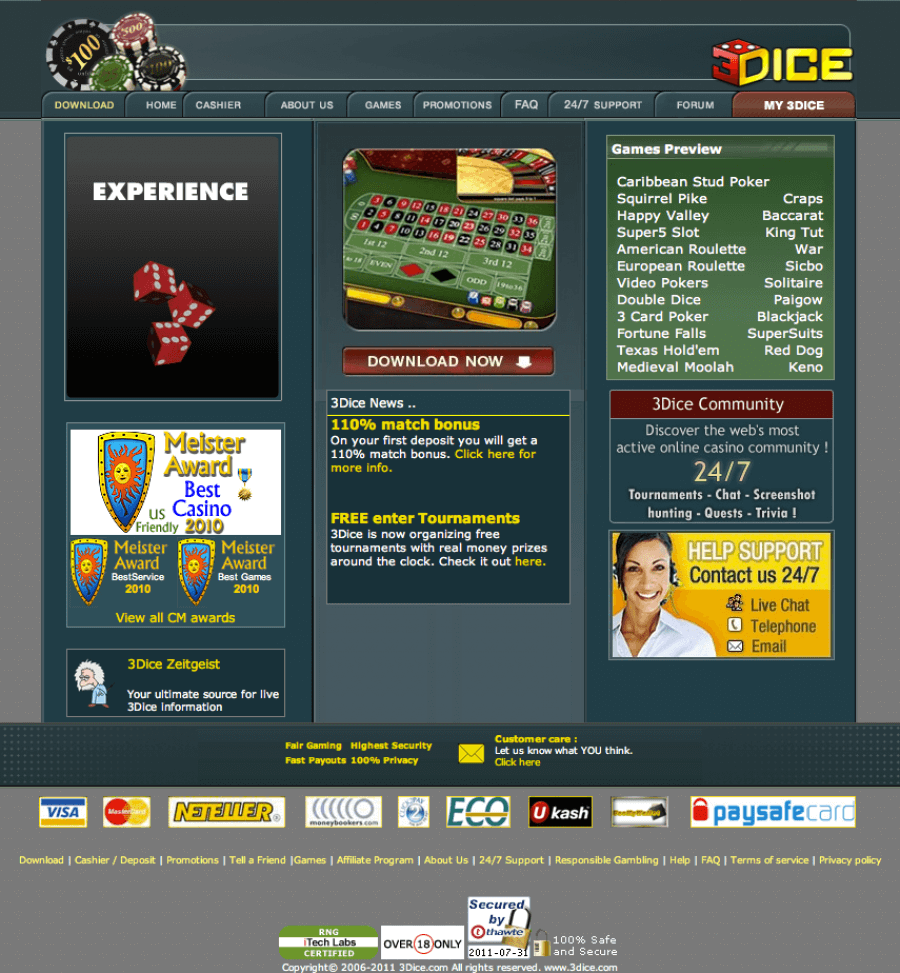 3DICE Casino  screenshot