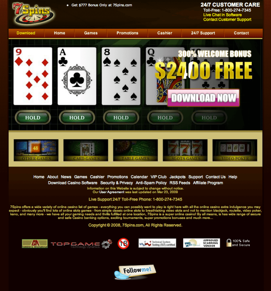 7 Spins Casino  screenshot