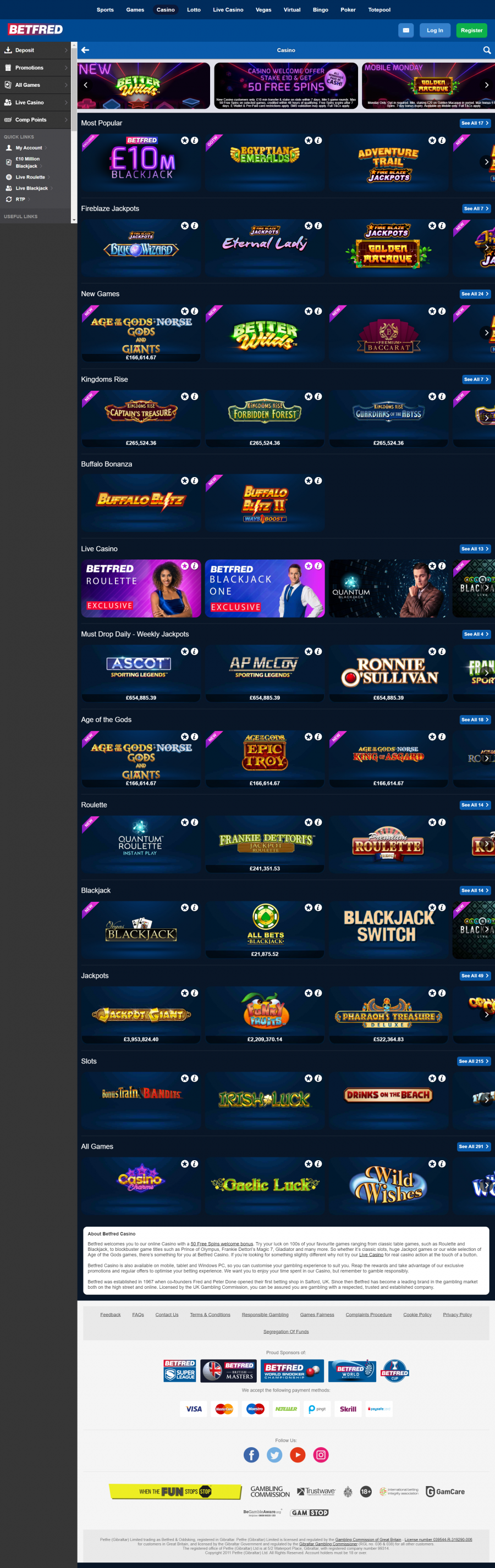 Betfred Casino  screenshot