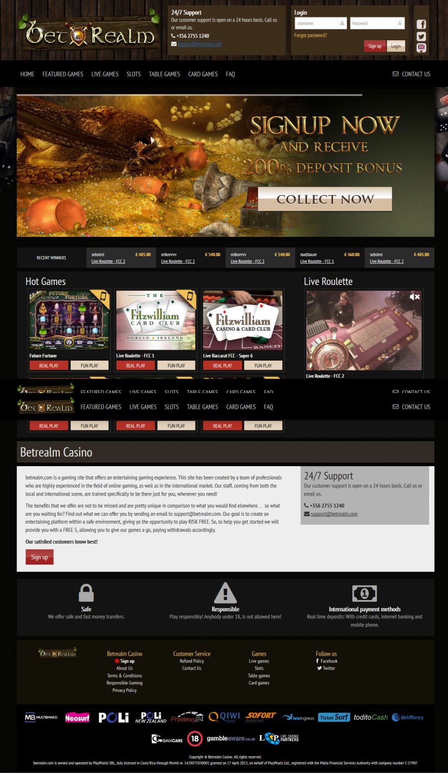 Betrealm Casino  screenshot