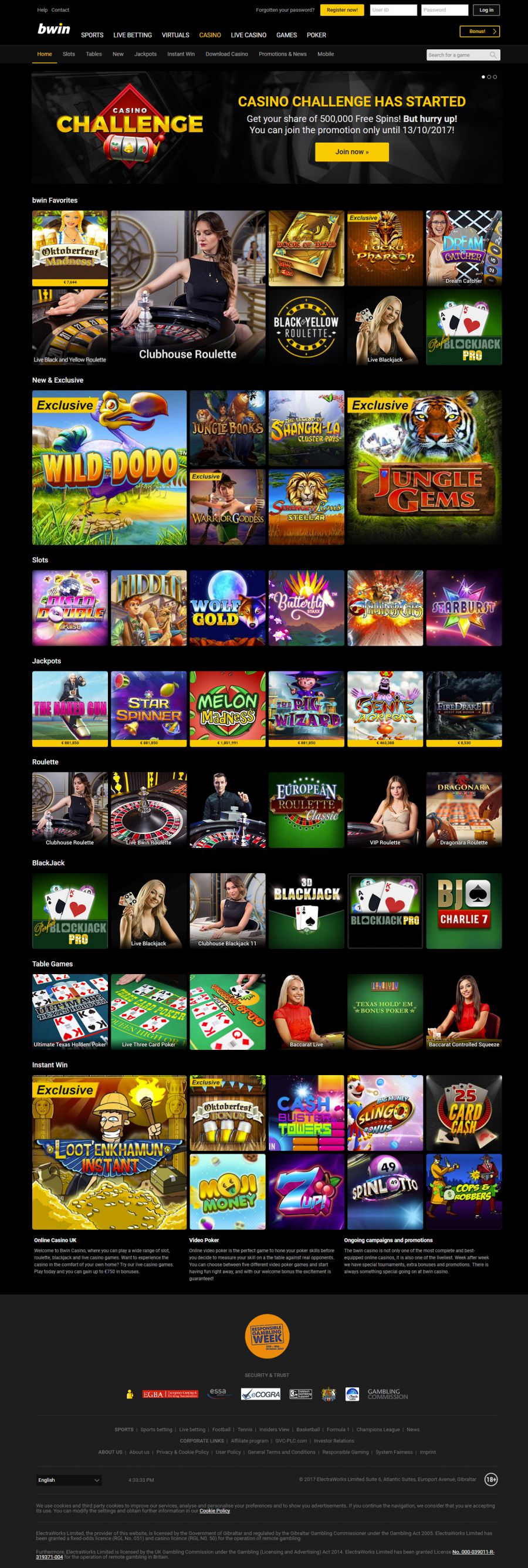 Bwin Casino  screenshot