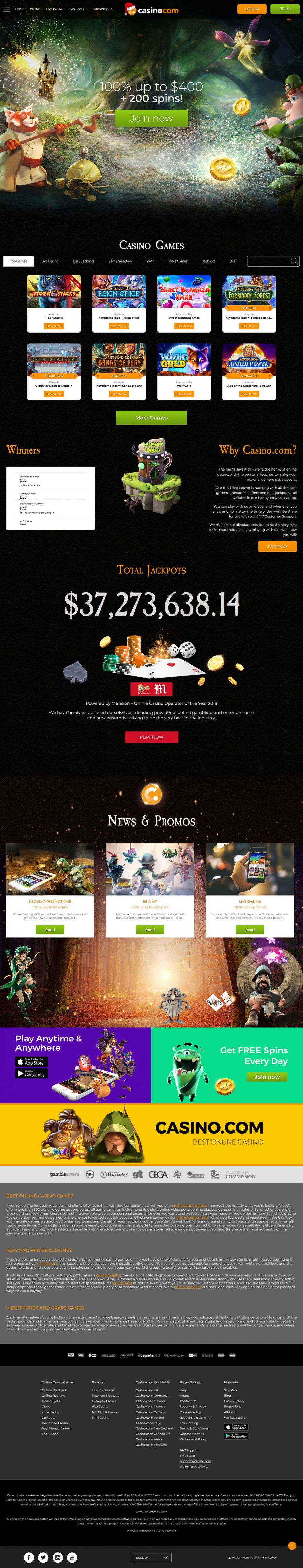 Casino.com  screenshot