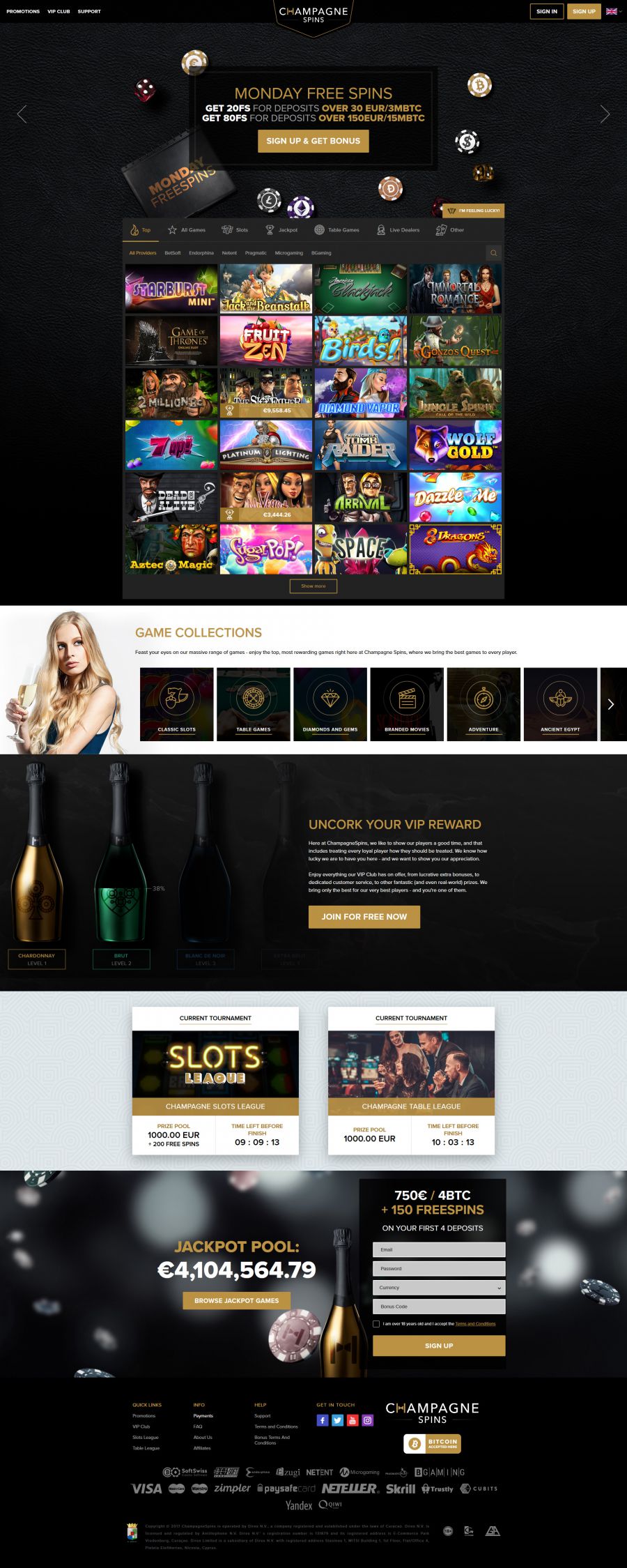 Champagne Spins Casino  screenshot