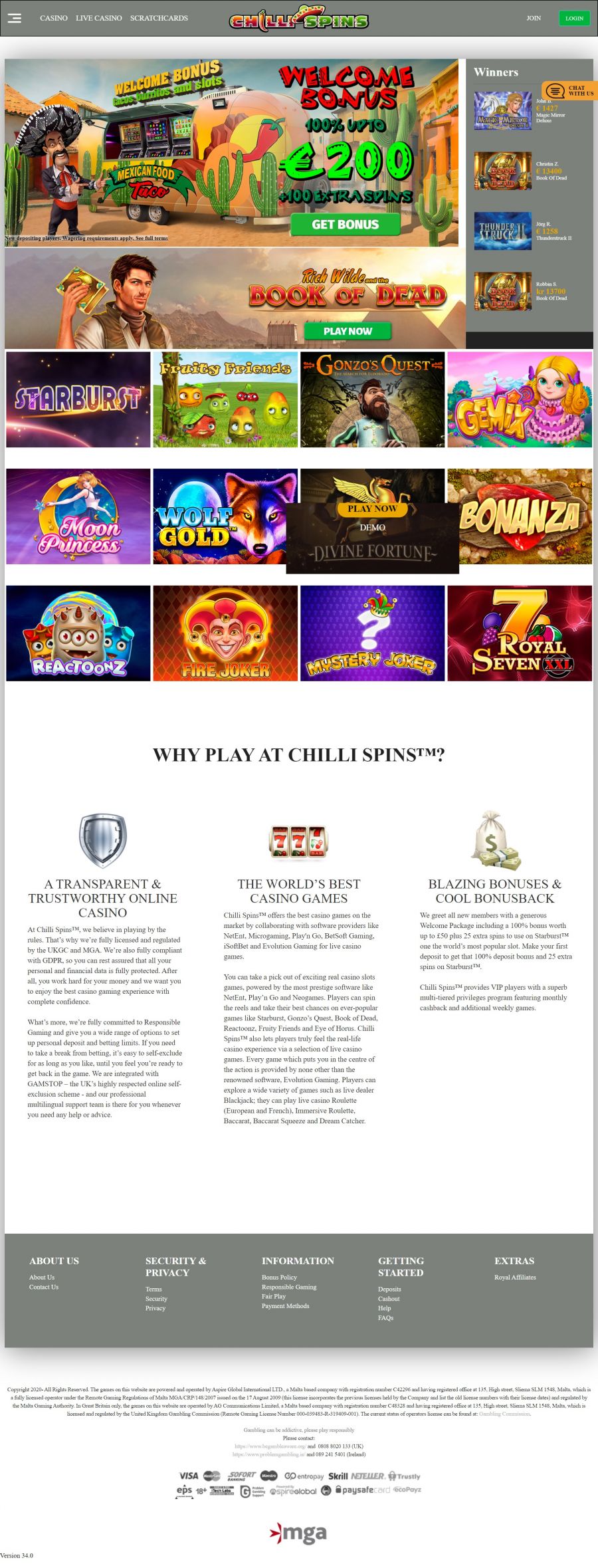 Chilli Spins Casino  screenshot