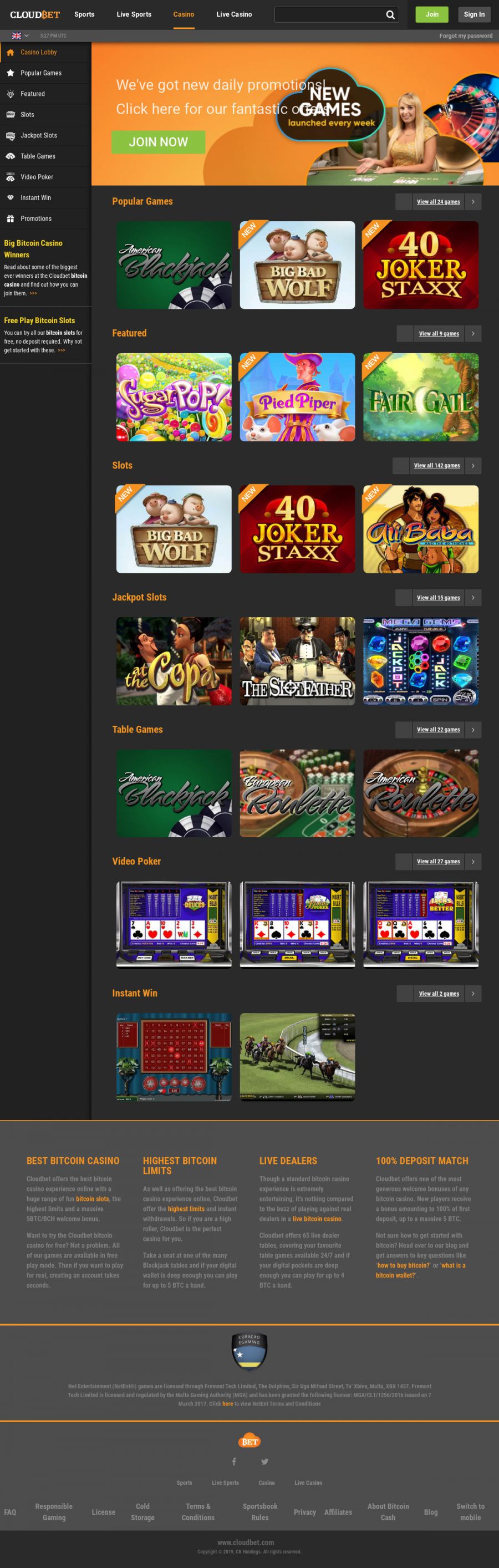 Cloudbet Casino  screenshot