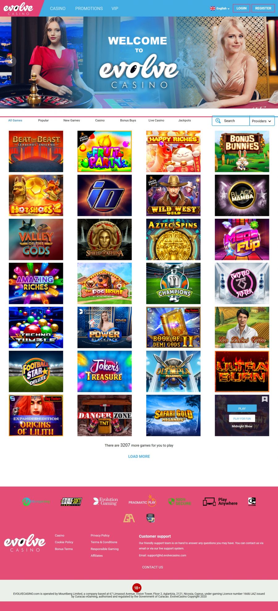 Evolve Casino  screenshot