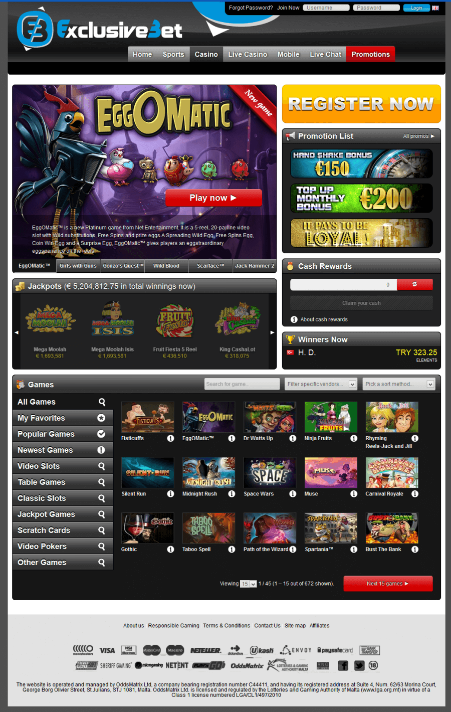 ExclusiveBet Casino  screenshot