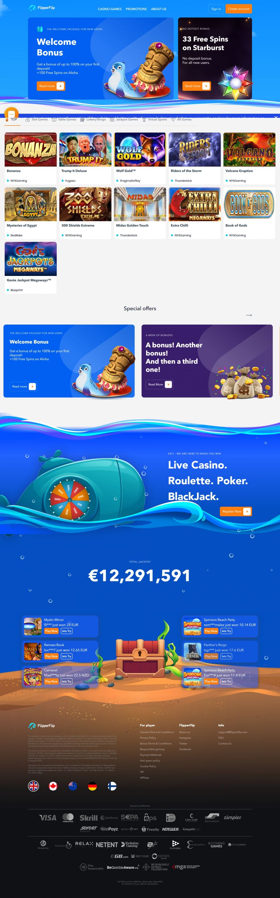 FlipperFlip Casino  screenshot