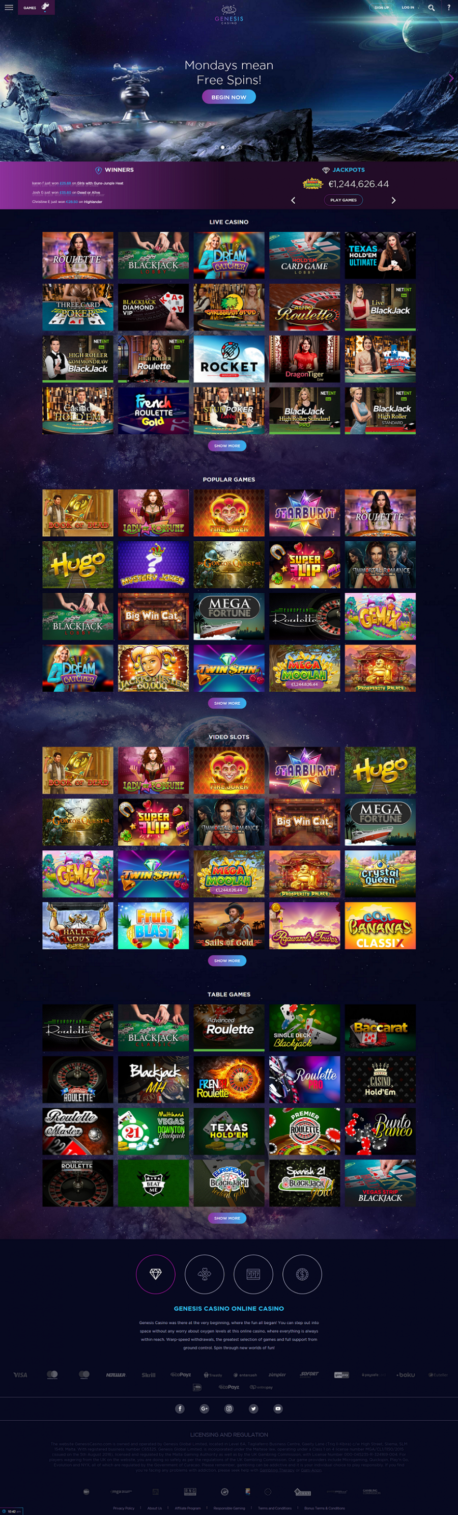 Genesis Casino  screenshot