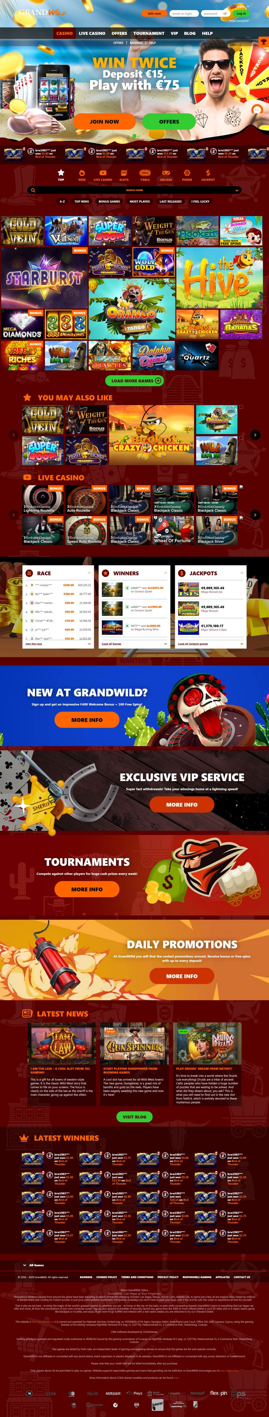 GrandWild Casino  screenshot