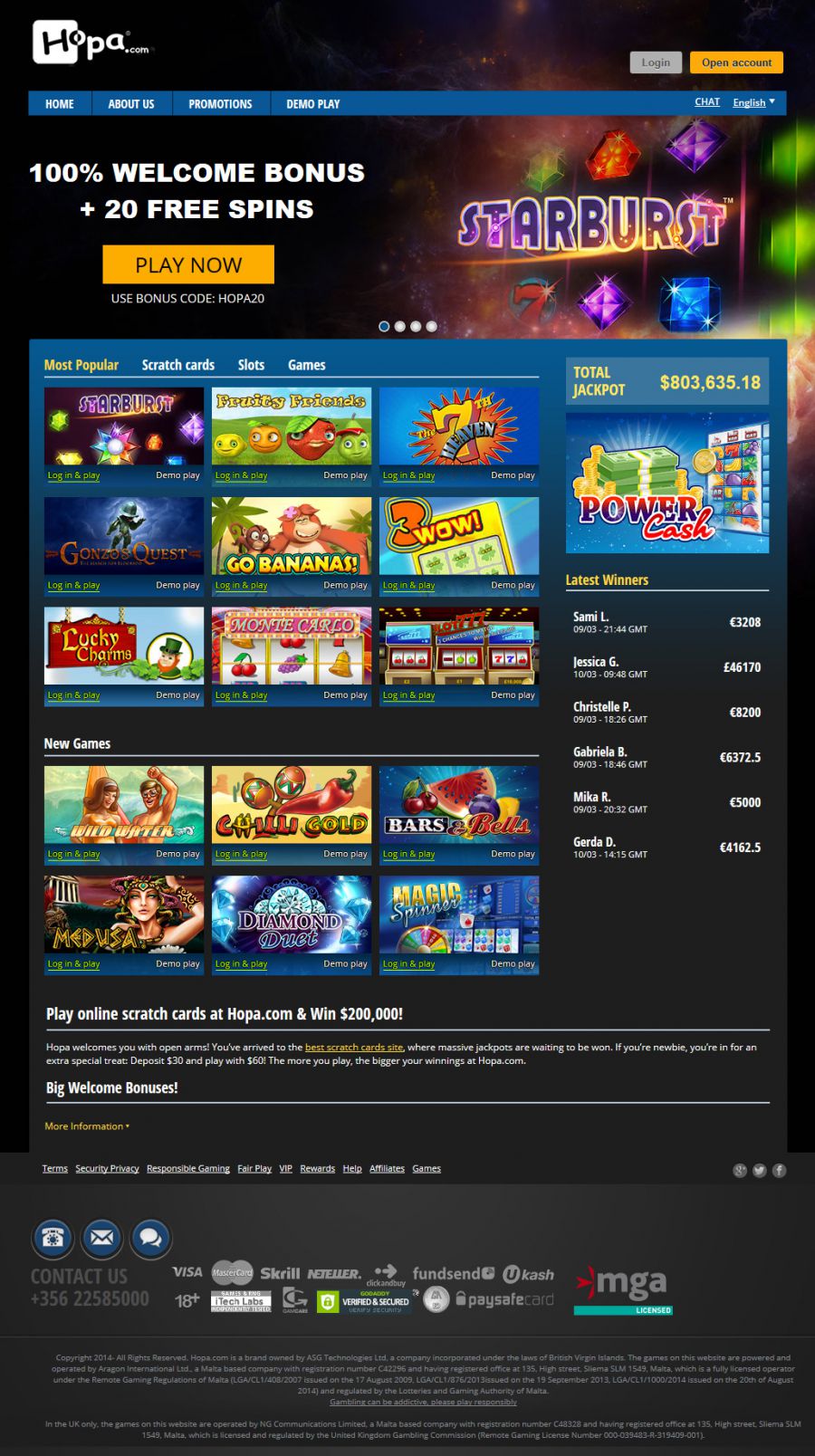 Hopa Casino  screenshot