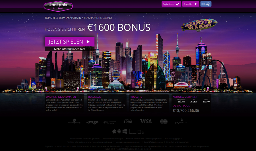 Jackpots In A Flash Casino  screenshot