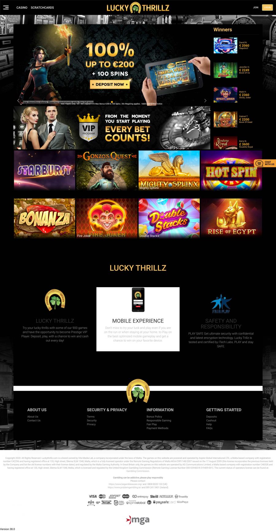 Lucky Thrillz Casino  screenshot