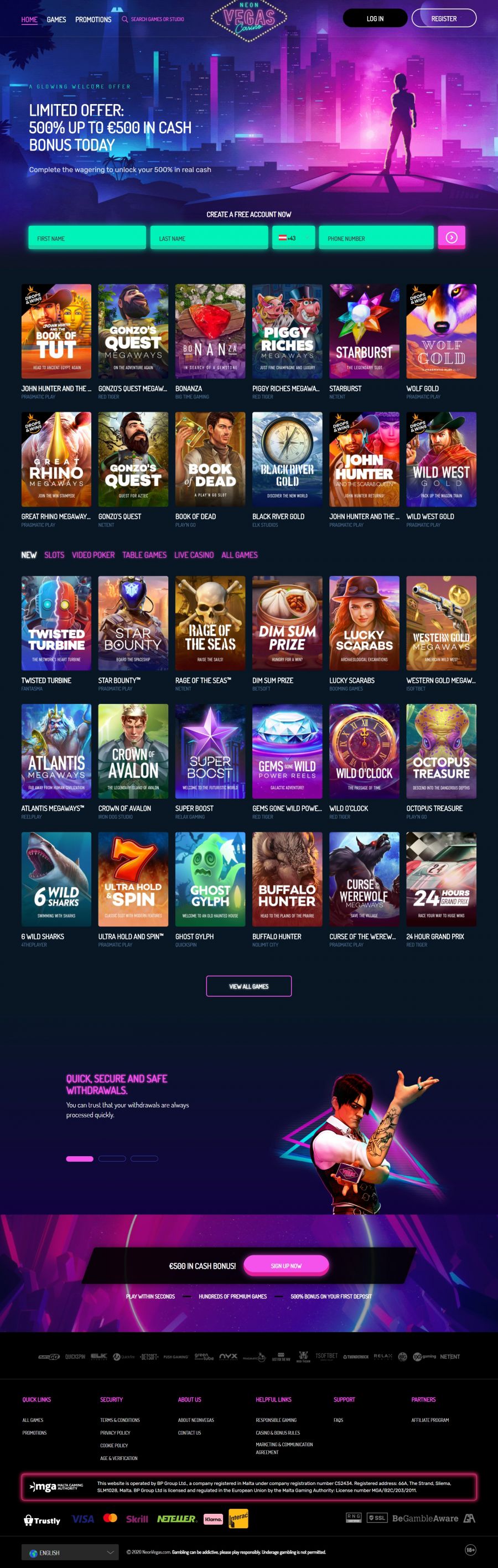 NeonVegas Casino  screenshot