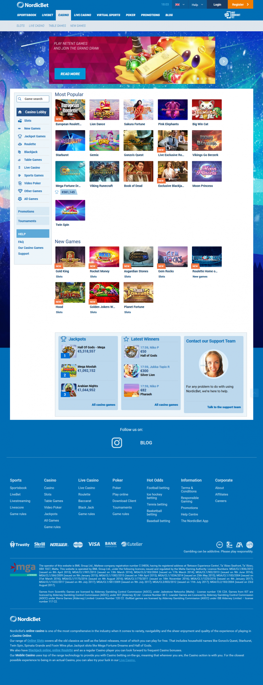 NordicBet Casino  screenshot