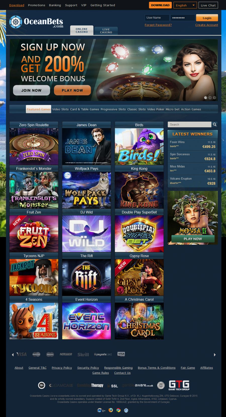 OceanBets Casino  screenshot