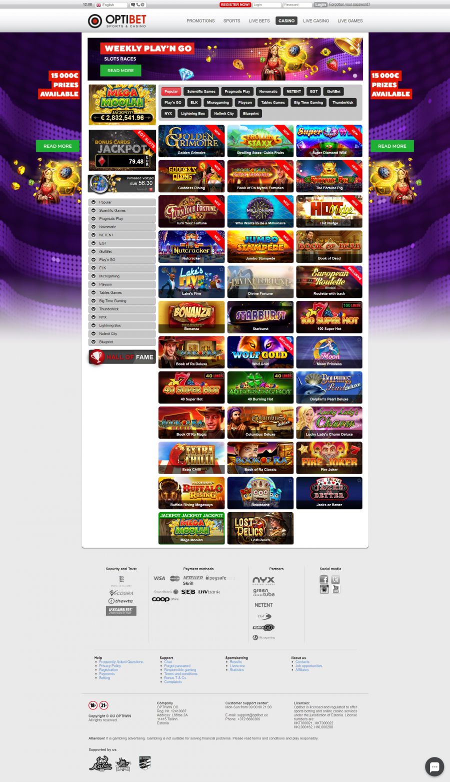 Optibet Casino EE  screenshot