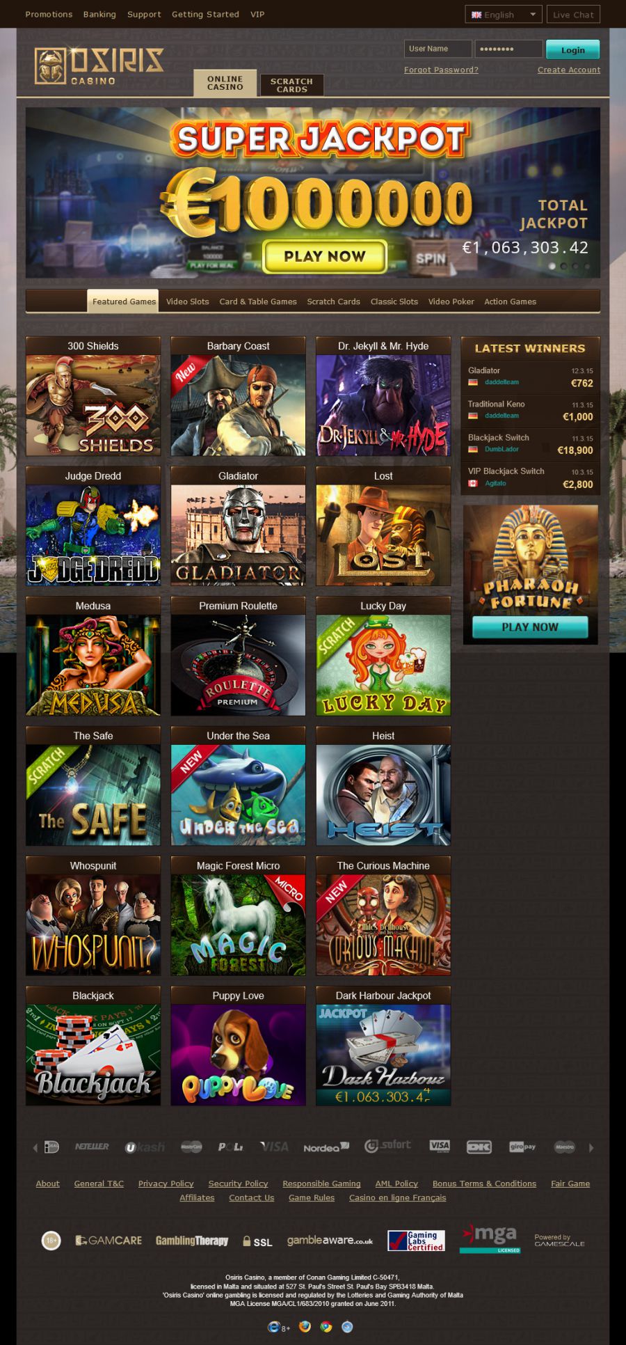 Osiris Casino  screenshot