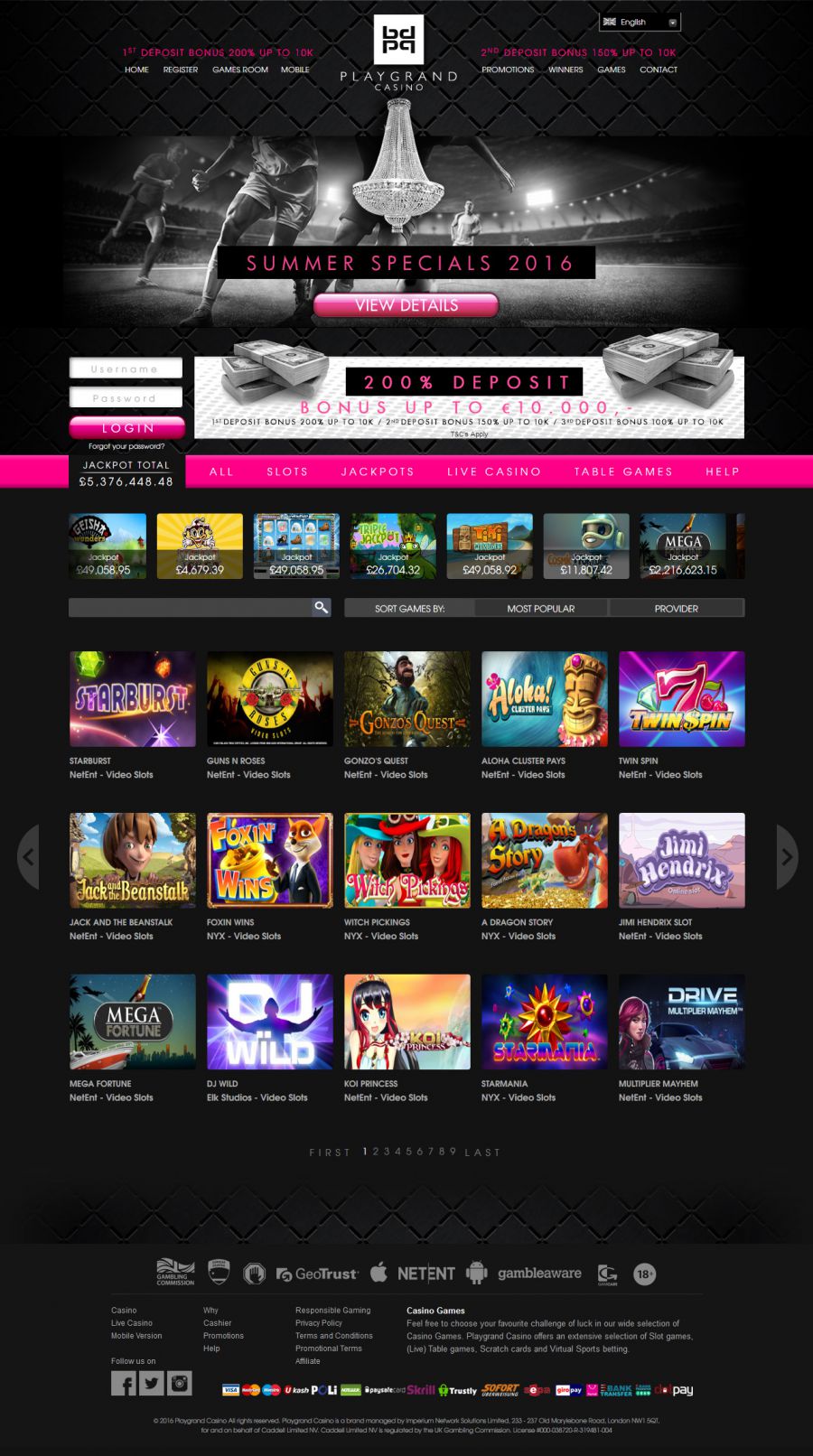 PlayGrand Casino  screenshot