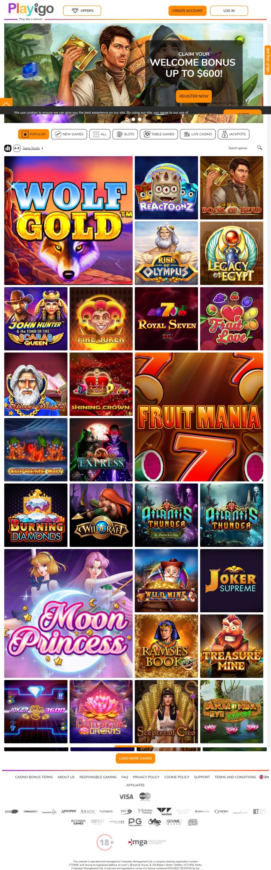 Playigo Casino  screenshot