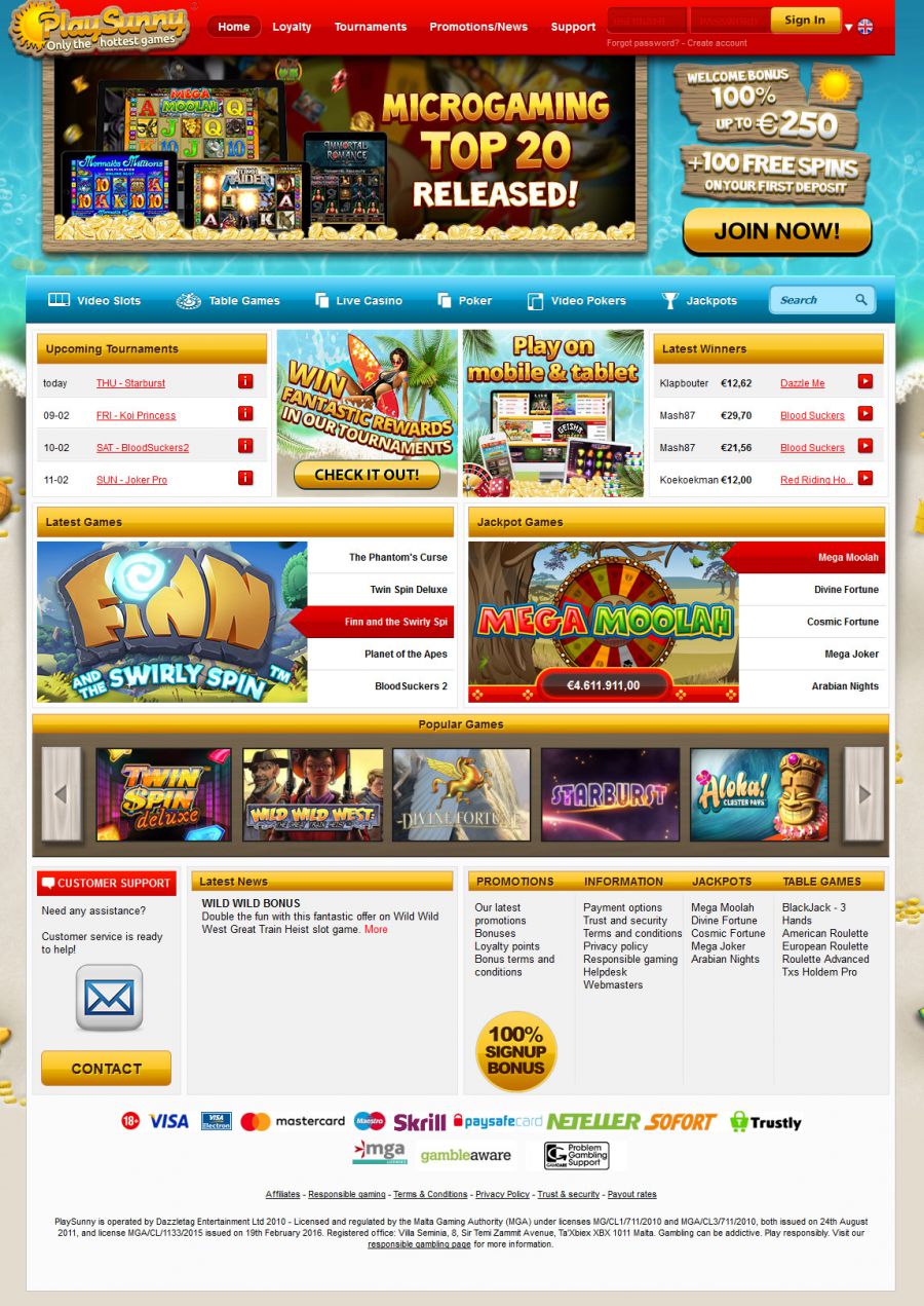 Playsunny Casino UK  screenshot