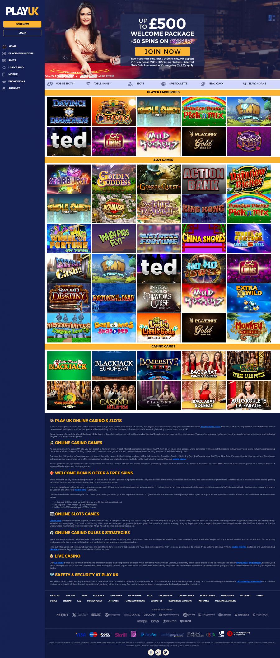 PlayUK Casino  screenshot