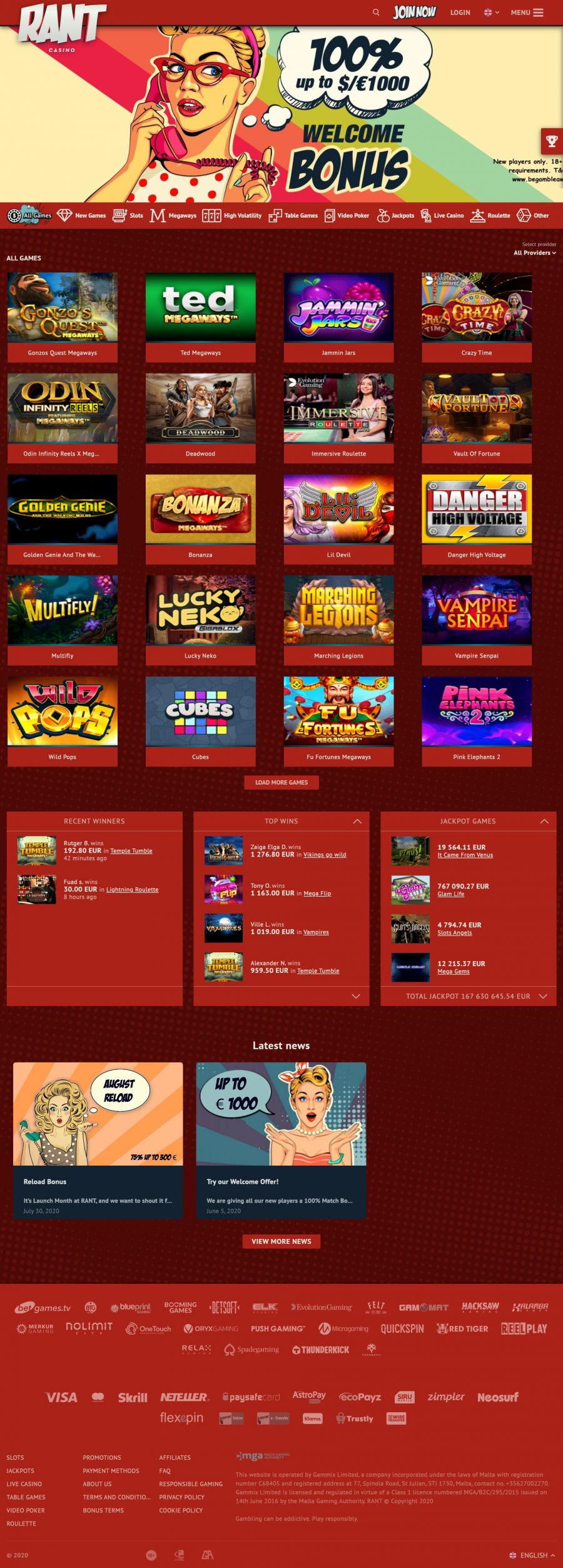 RANT Casino  screenshot