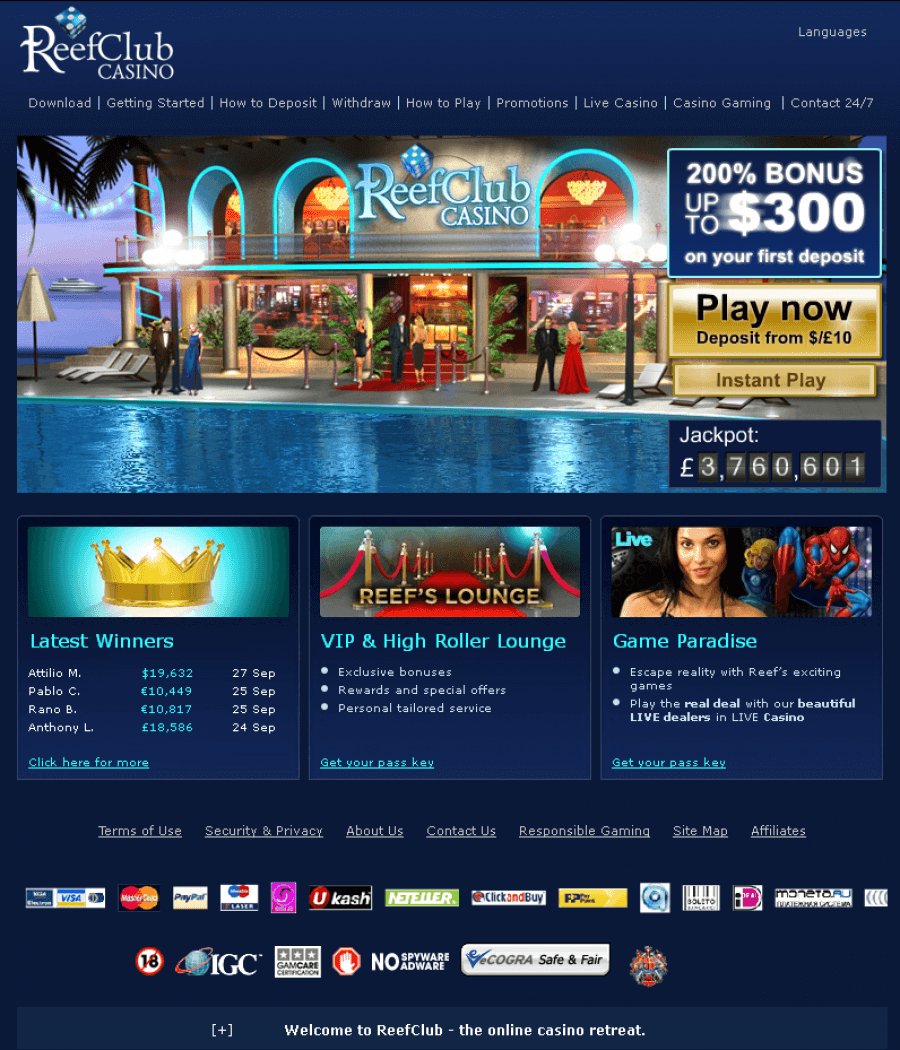 Reef Club Casino  screenshot