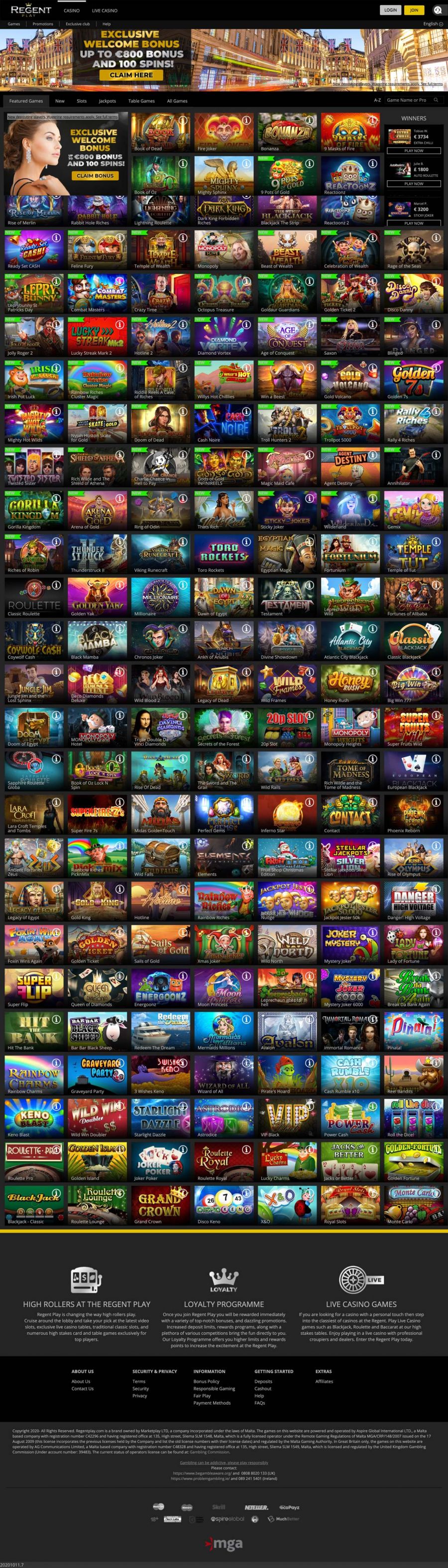 Regent Play Casino  screenshot