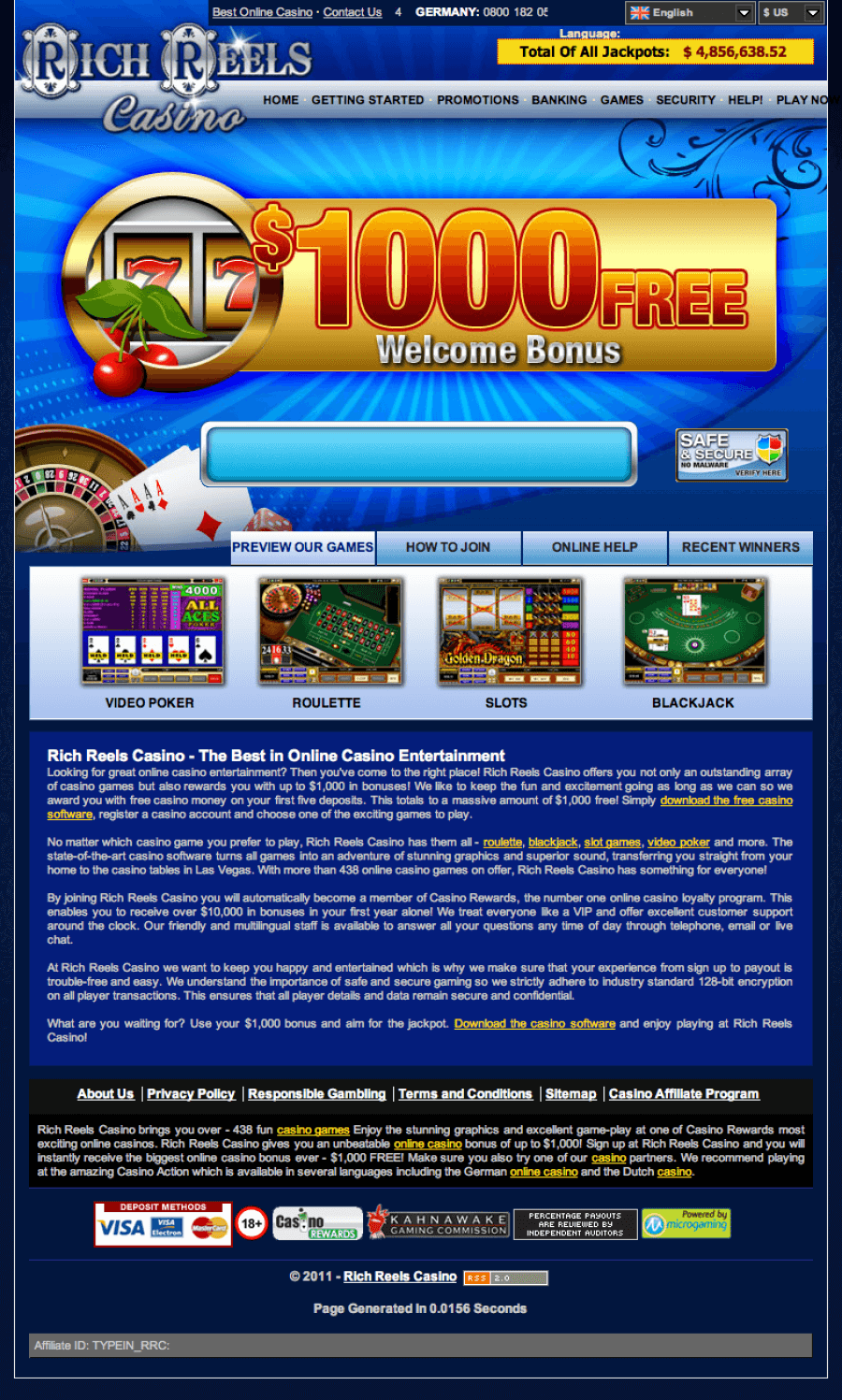 Rich Reels Casino  screenshot