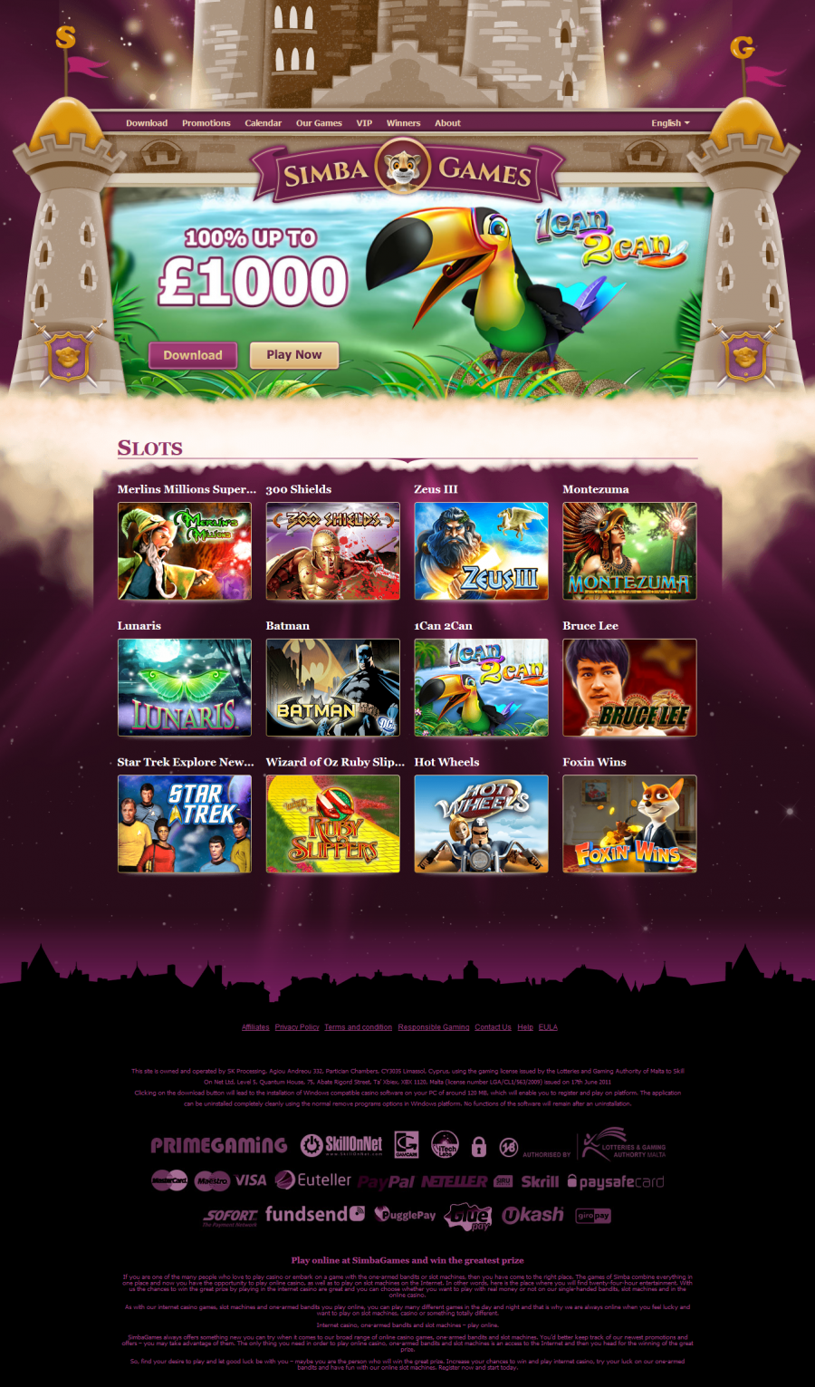 Simba Games Casino  screenshot