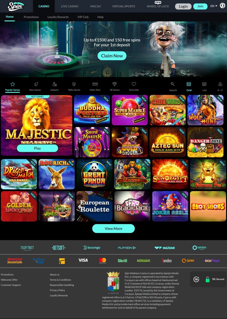 Spin Madness Casino  screenshot